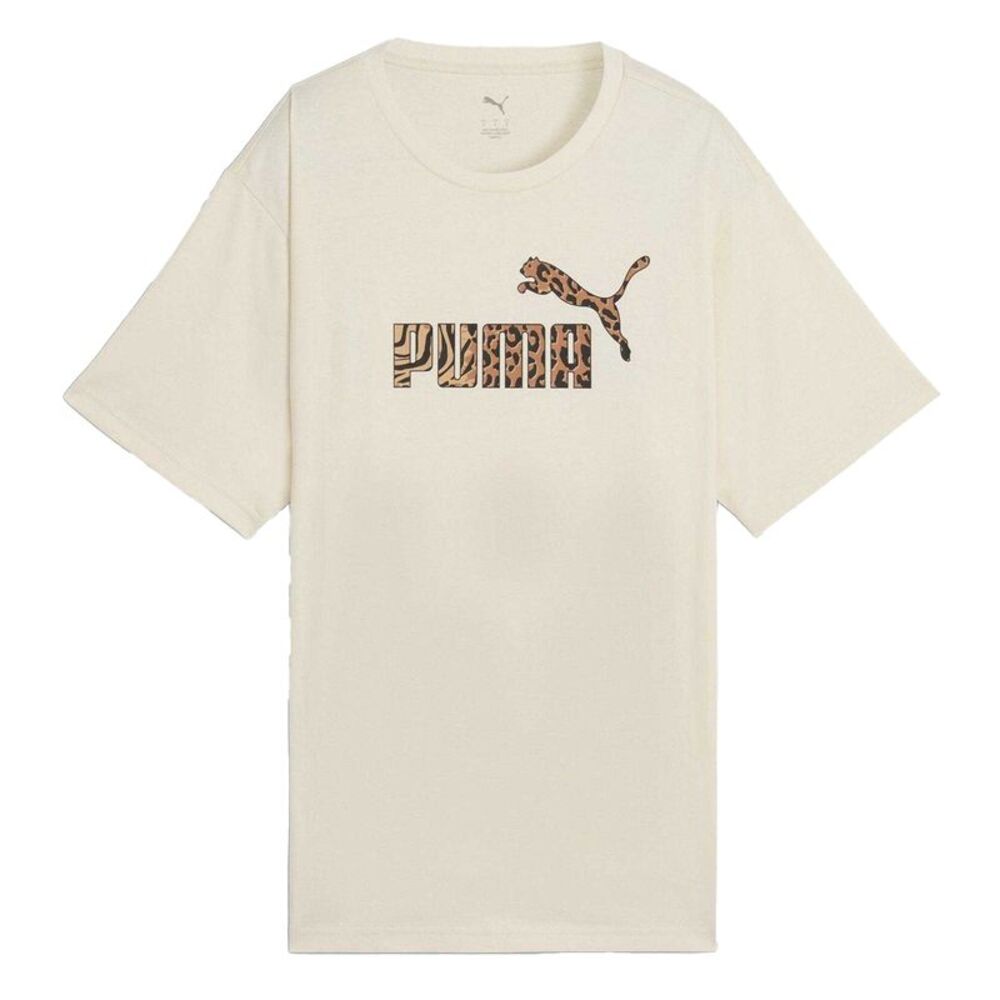 Puma Womens/Ladies Animal Print Logo T-Shirt / Beige
